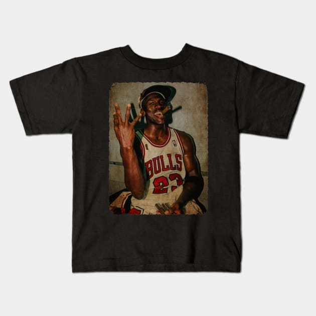 Michael Jordan Cigar #2 Kids T-Shirt by Milu Milu